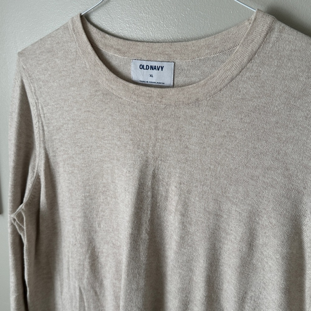 Classic Lightweight Crew Neck Sweater from Old Navy, Oatmeal Heather, XL